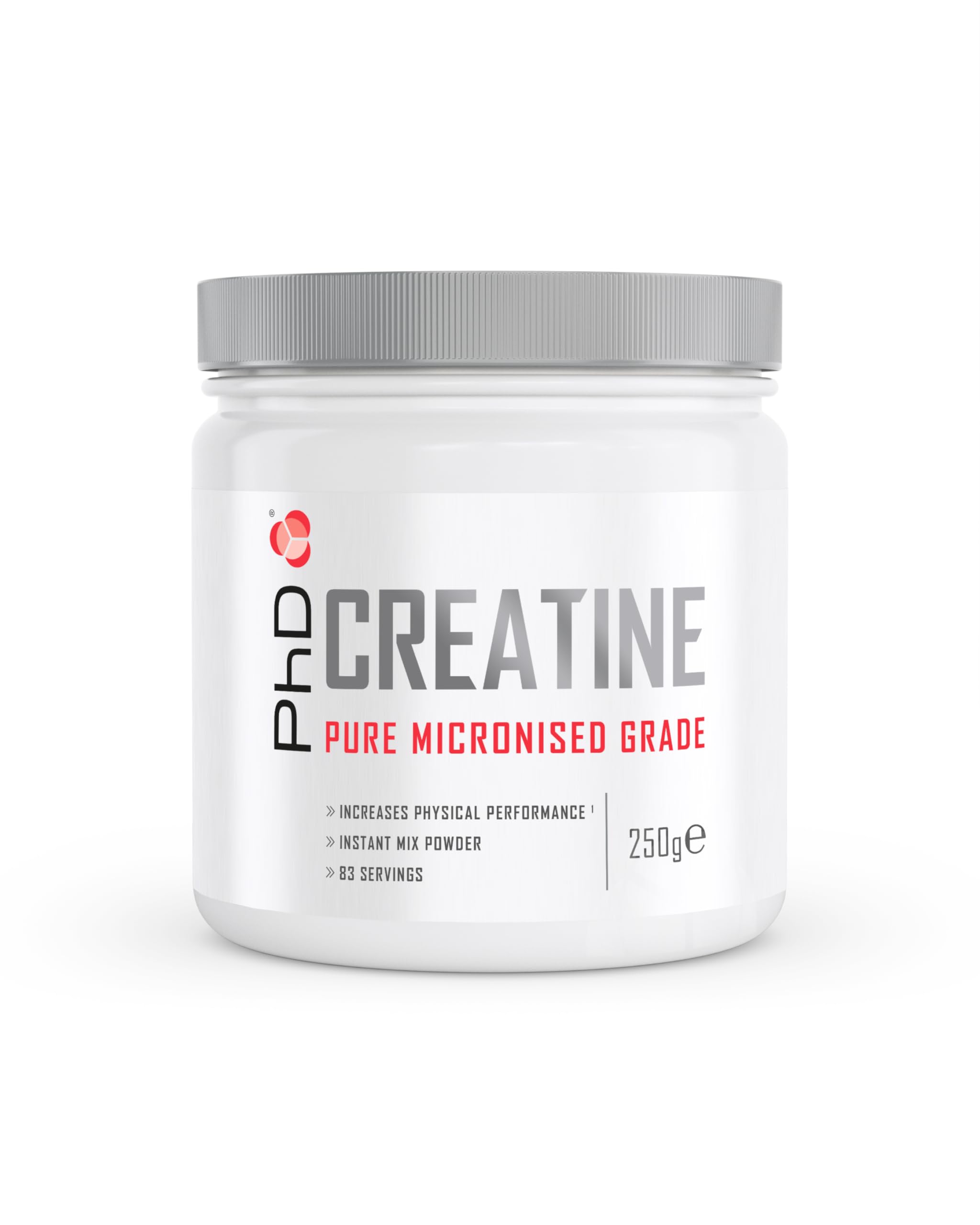 PhD Nutrition 100% Micronised Creatine Monohydrate Powder | Improved Strength and Performance During Exercise, 250g