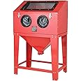 Oarlike 90 Gallon Sandblasting Cabinet, Floor Blast Cabinet with Stand, Heavy-Duty Sandblast Cabinet with Blasting Gun, Glass Viewing Windows and 4 Nozzles for Paint, Rust Removal