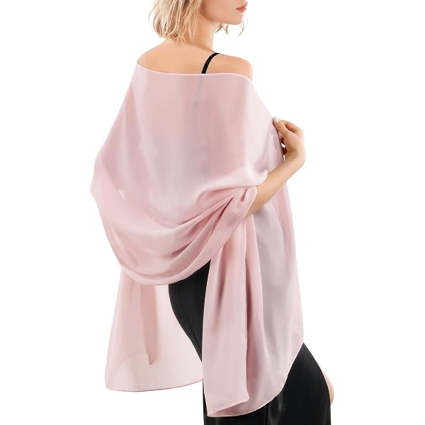 Vickorpen Shawls and Wraps Soft Chiffon Scarve Scarf For Evening Party  Dresses Wedding Stole(Baby Pink,one size) at Amazon Women's Clothing store