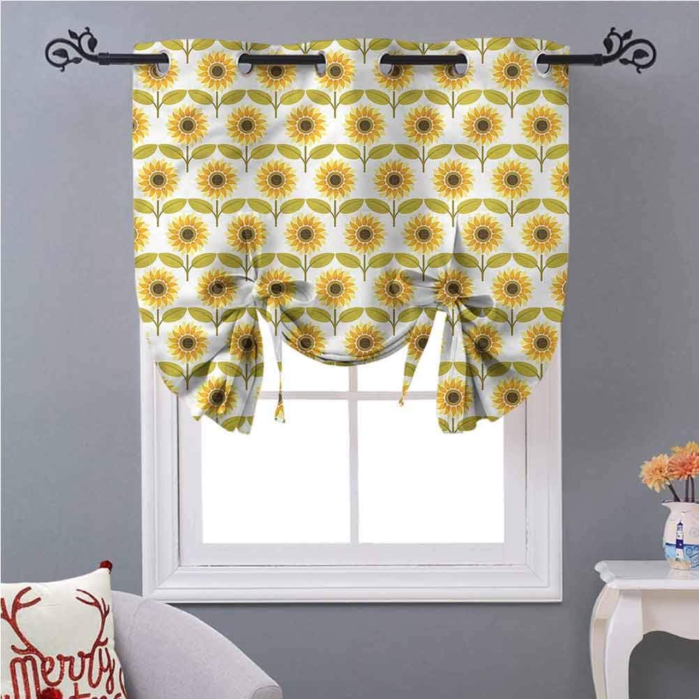 Aishare Store TieUp Shade Curtain Sunflower Sunflowers Retro Country