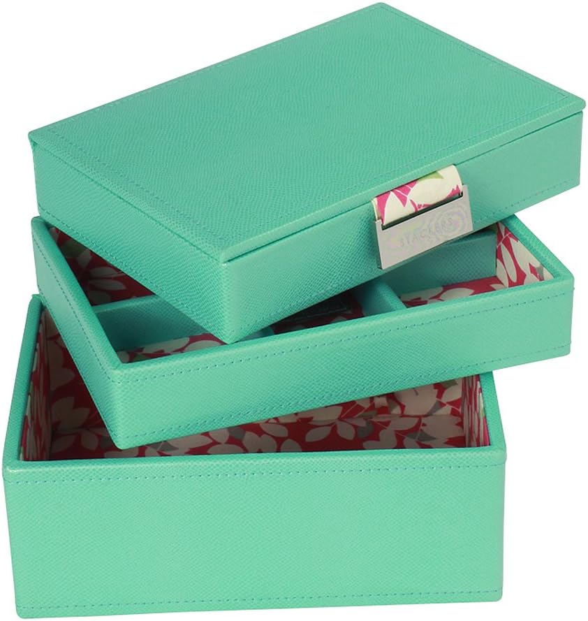 Mini Stackers Green Jewellery Box Complete Set Great Gift! One Postage