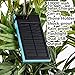 GRDE Solar Charger Portable Solar Power Bank with Phone Dock 10000mAh Dual USB External Battery Charger For Cellphone iPad Camera GPS Tablets and Other 5V USB Devices-Blue