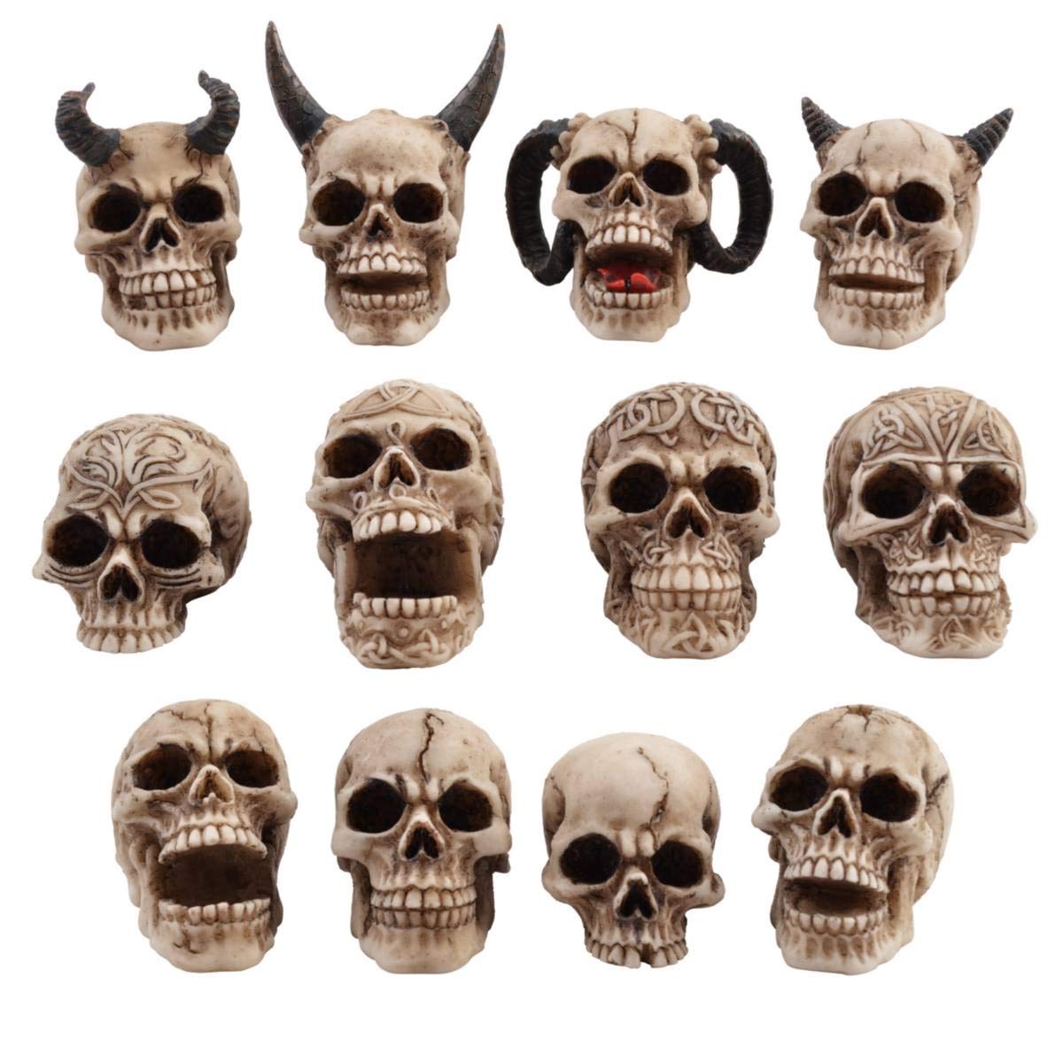 Veronese 12 Multicolor Skull Sculpture Figurine (Resin, 4 x 5 x 5 cm, Indoor, Floor Mount)