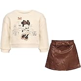 Magic Threadz Disney Clothes Minnie Mouse Baby Girls 2-Piece Skort Set – Long Sleeve Top & Plaid Skort Outfit Set (12M–24M)