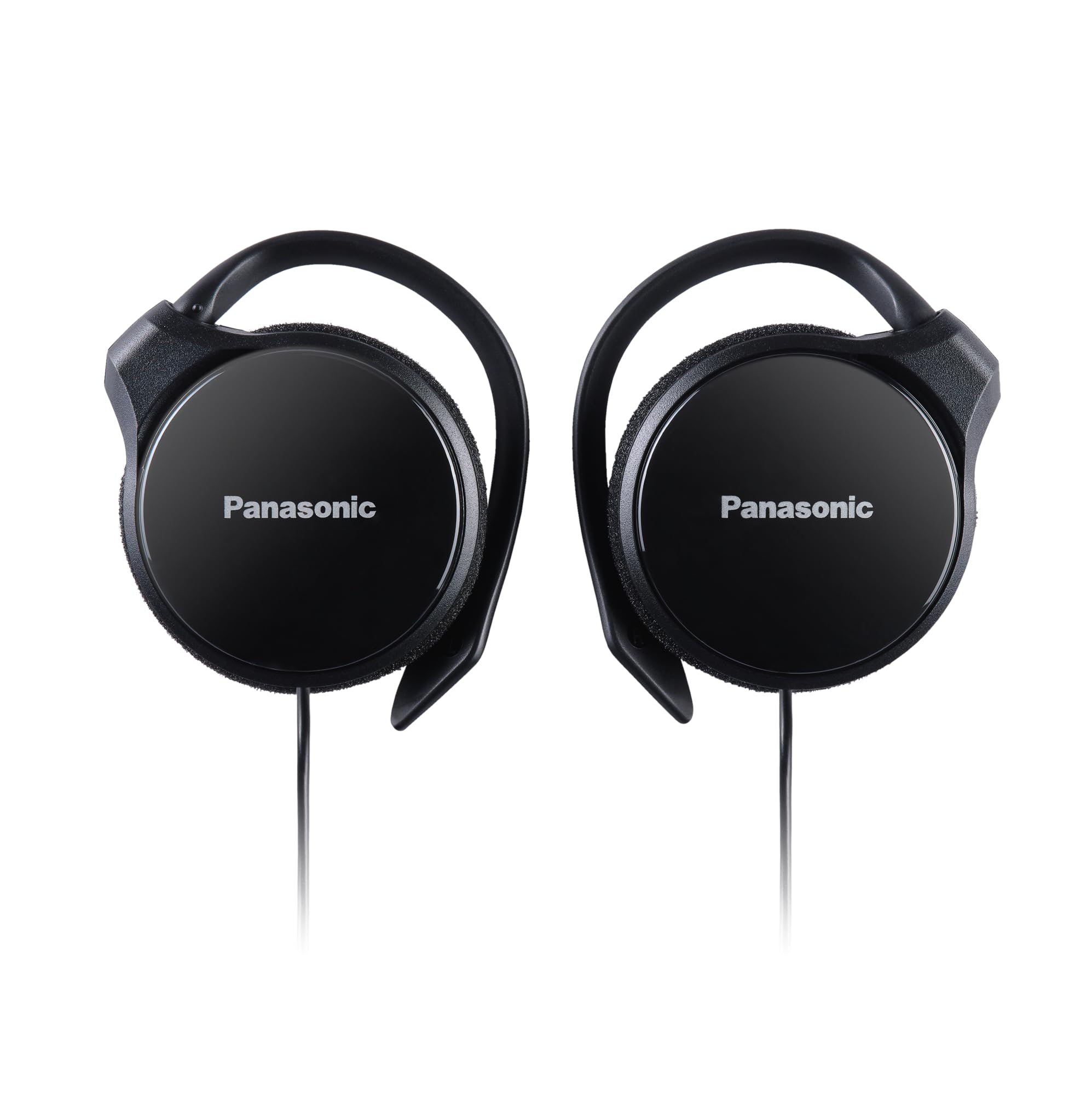 Panasonic RP-HS46E-K On-Ear Earphones Ultra-Slim Profile,High Gloss Finish,Enhanced 30mm Hi-Fi Drivers,Comfort Secure Fit with Ergonomic Ear Hook,,Built-In Mic Control-Stylish Black