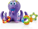 Nuby Octopus Floating Bath Toy Sensory Development 3 Rings Included view 4