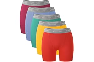 BAMBOO COOL Womens Boxer Briefs Boy Shorts Underwear Soft Stretch Panties for Women, 5-Pack