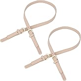 Gosknor 2pcs Purse Strap Leather Handles, Adjustable Leather Bag Handles Purse Shoulder Strap Replacement Purse Straps Replacement Straps for Handbags Tote (Beige)
