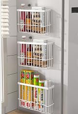 EigPluy 3 Pieces Kitchen Cabinet Door Storage Box Self-Adhesive White