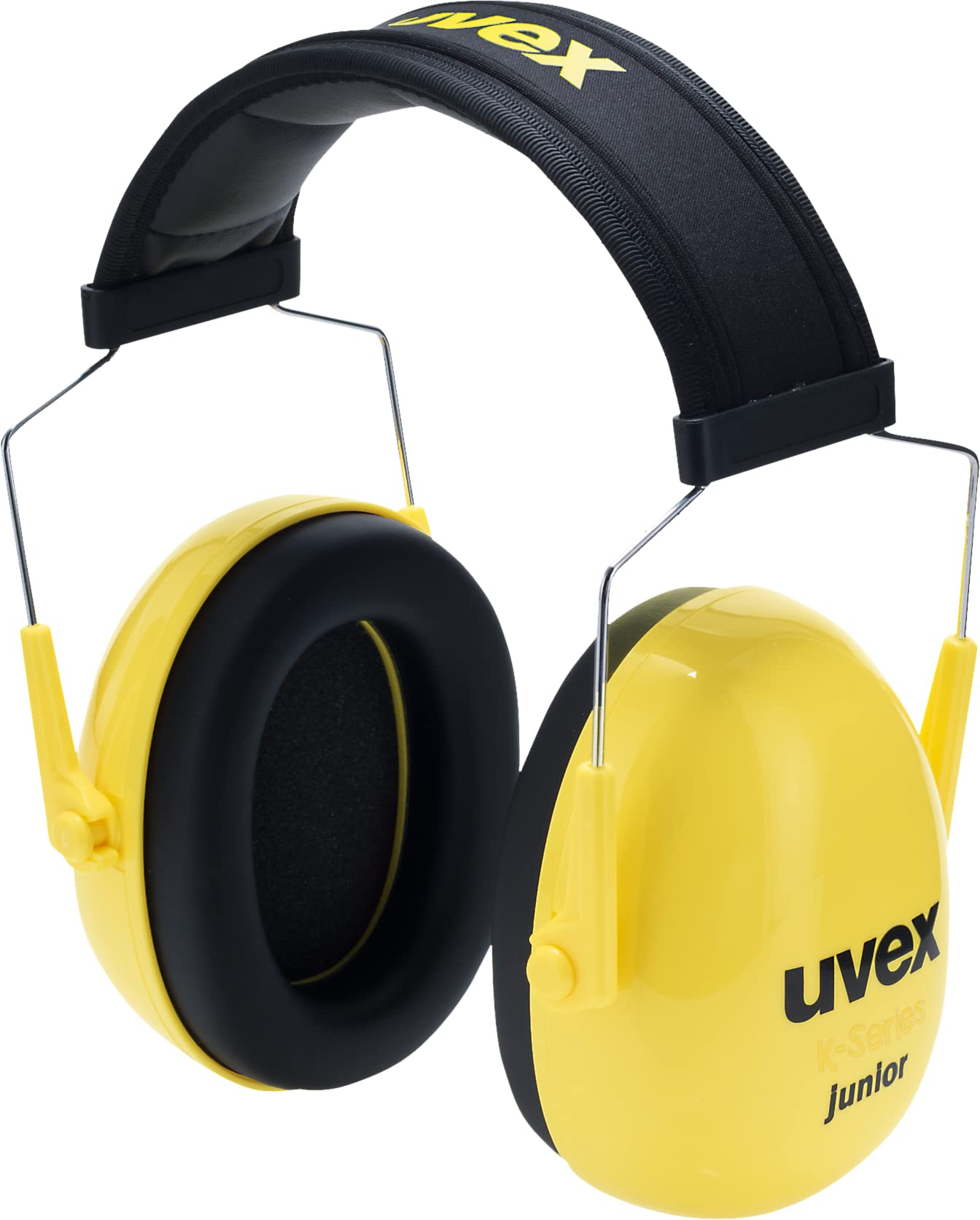 Uvex K junior Padded Ear Protectors for Children SNR 29 dB & Adjustable Length, Yellow/black, One Size