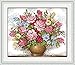 Maydear Cross Stitch Kits Stamped Full Range of Embroidery Starter Kits for Beginners DIY 11CT 3 Strands - Pink Roses 23×20(inch)