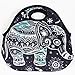 Lionkin8 Insulated Neoprene Lunch Bag Elephant Designer Reusable Tote Handbag Food Container for School Work Outdoor
