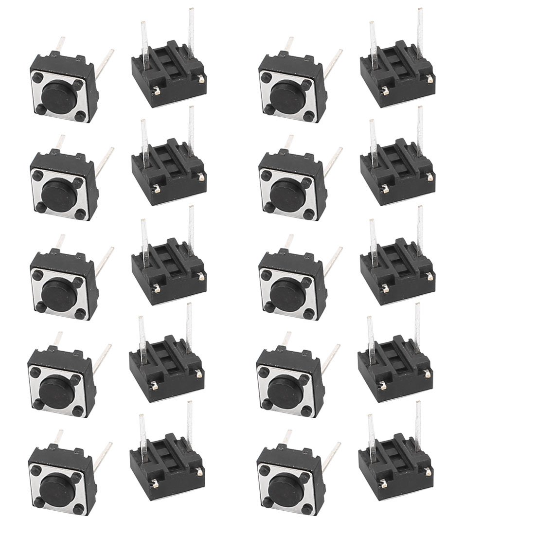 sourcingmap 20Pcs 6mmx6mmx4.3mm Panel PCB Momentary Tactile Tact Push Button Switch 2 Pin DIP