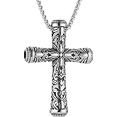 HZMAN Retro Cross Necklace for Men Stainless Steel Celtic Knot Pattern Cross Pendant Necklace Jewelry Gift