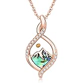 Zhi Kexin Mustard Seed Mountain Necklace 925 Sterling Silver Faith Pendant Inspirational Christian Jewelry First Communion Confirmation Gifts for Women