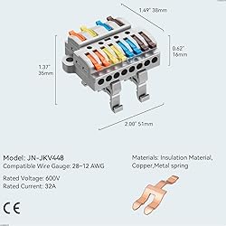 JANDECCN 6pcs DIN Rail Terminal Blocks, DIY