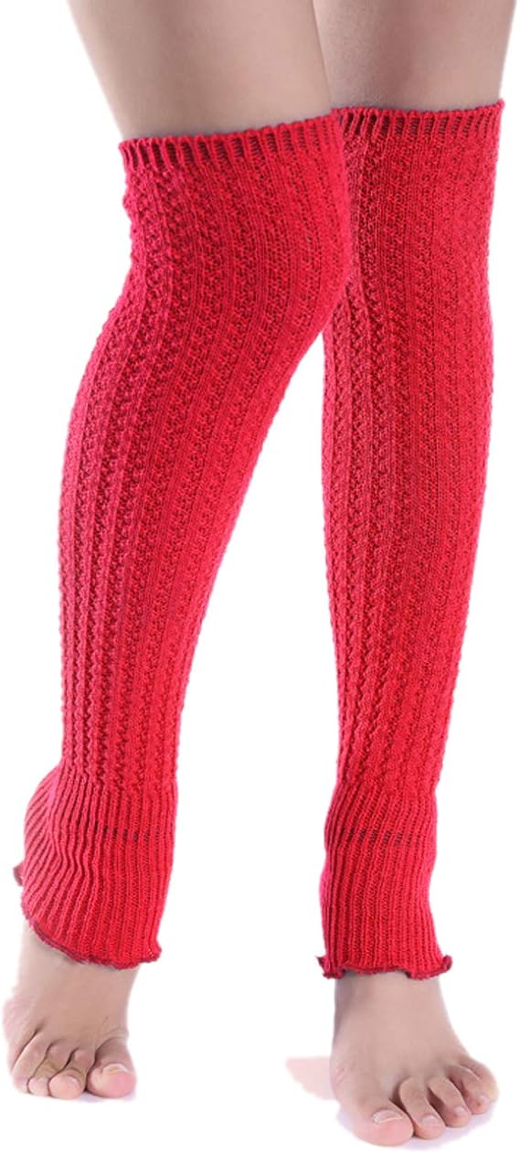 Women Leg Warmers Knitted Footless Long Leg warmer for Yoga Dance