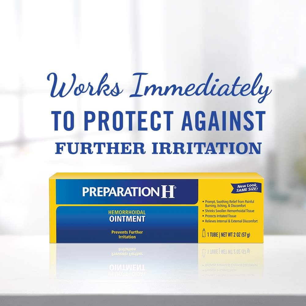Preparation H (2.0 Ounce, 1 Tube per Box) Hemorrhoid Symptom Treatment Ointment, Itching, Burning & Discomfort Relief, Tube, (Pack of 2): Health & Personal Care