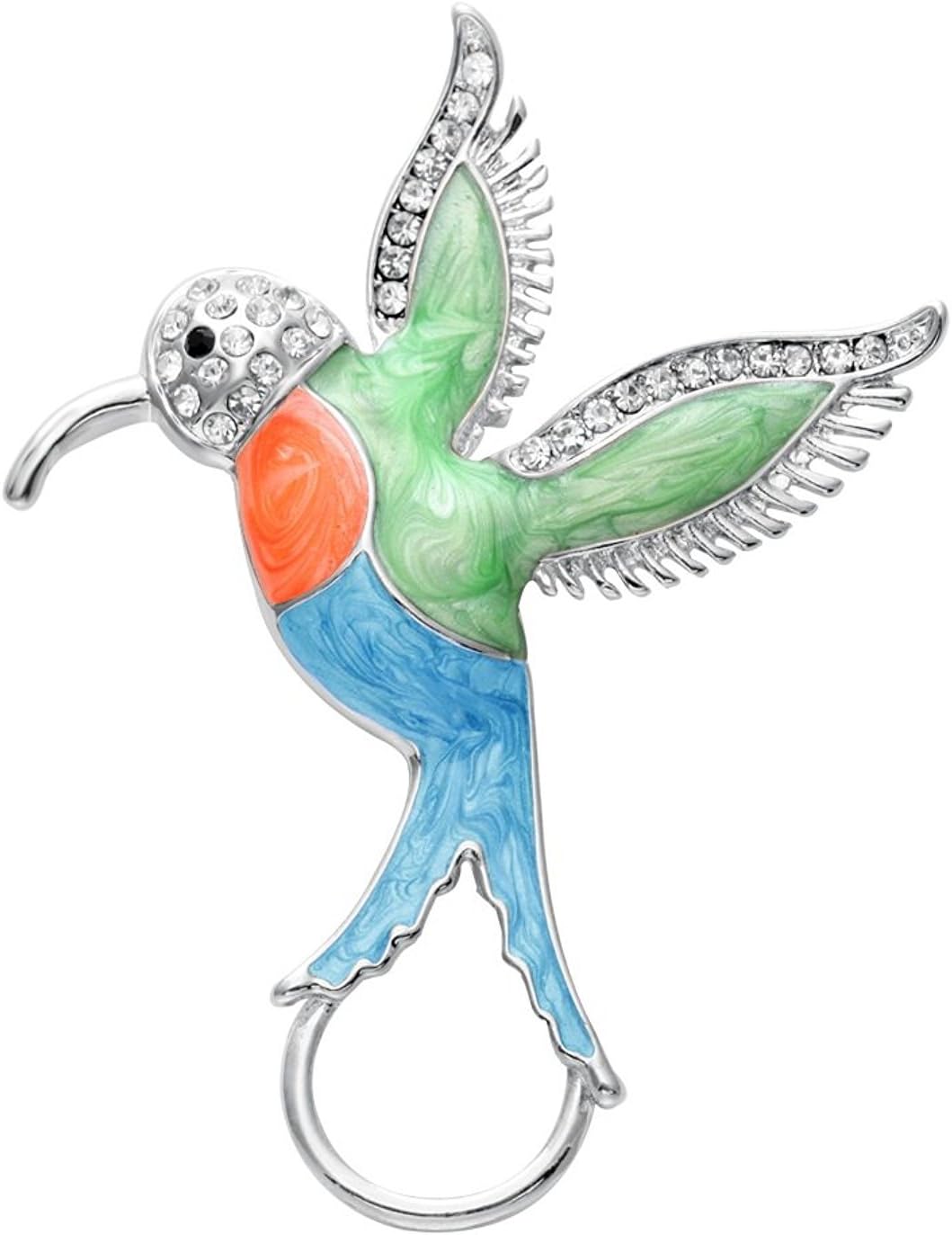 Gofriendly Exquisite Hummingbird Bird Circle Clip Holder Magnetic Eyeglass Holder Brooch Jewelry (Style 2)