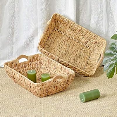 FairyHaus Wicker Rattan Baskets for Organizing 2Pack 61O5yQmEvbL