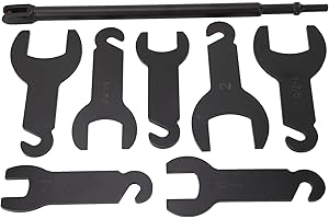 Luqeeg 43300 Pneumatic Fan Clutch Wrench Kit, 7PCS Steel Portable Clutch Wrench Set Removal Tool Kit with 1/4 Inch Thick for 