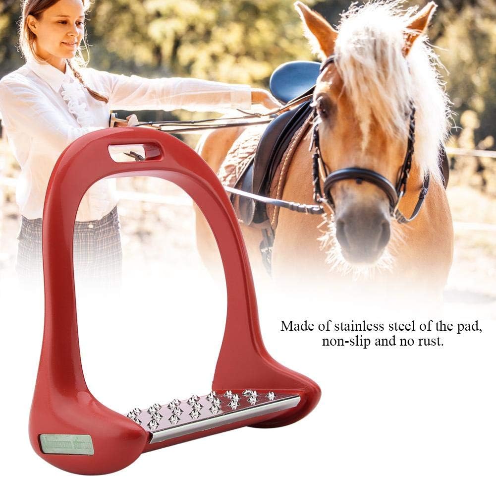 Zerodis Horse Stirrups, 1 Pair Durable Stainless Steel Non-Slip Western Saddle Stirrup Pedal Lightweight Safety Horse Saddle(red) : Pet Supplies