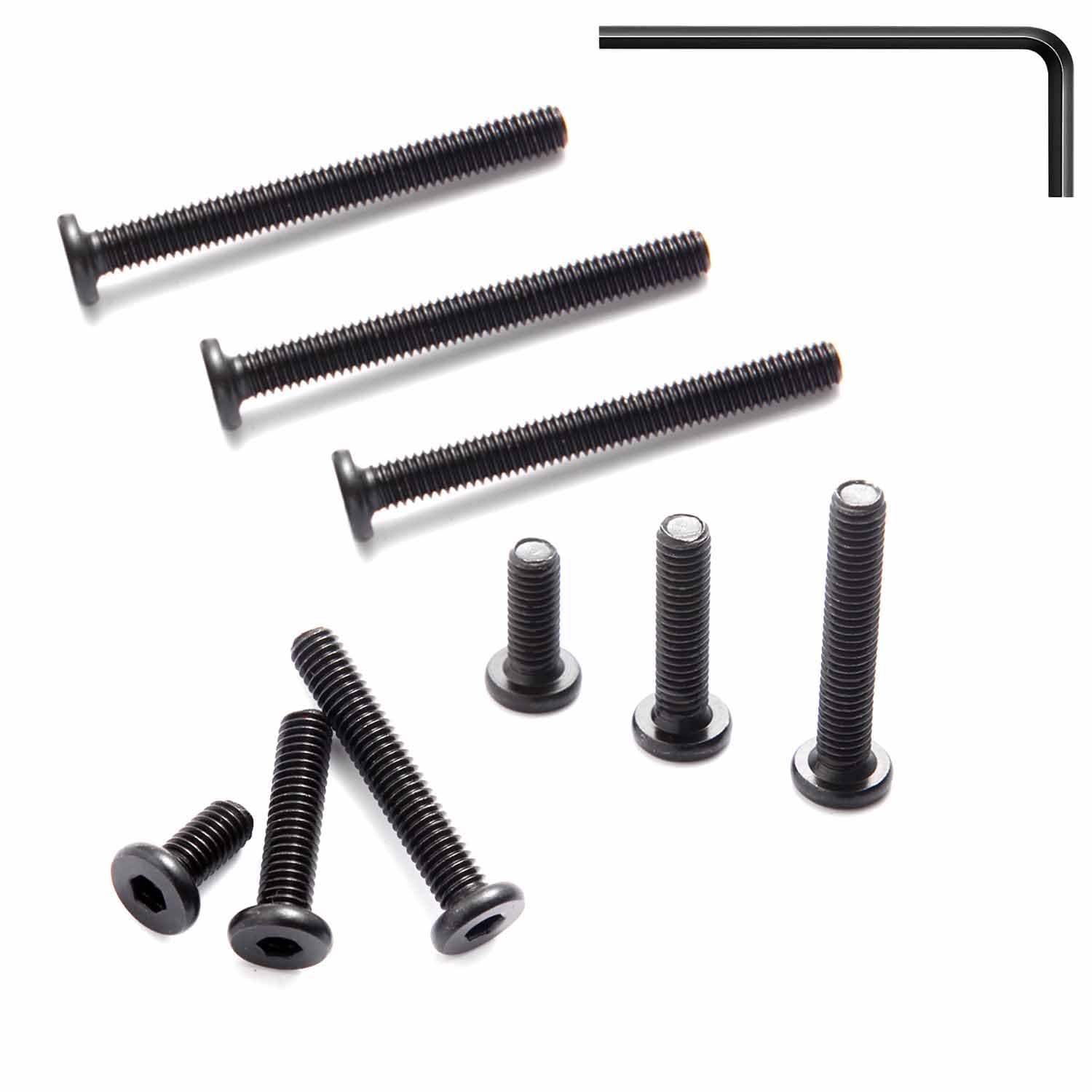Photo 1 of 1/4-20 x 5/8" Flat Head Socket Head Crib Screws Furniture Bolts Countersunk Connector Screws, 1/4-20 Bolts,Carbon Steel, Black Oxide, Fully Threaded, 50PCS(with Hex Spanner)