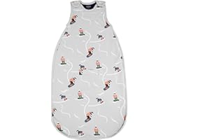 Woolino Toddler Sleeping Sack, 4 Season, Merino Wool and Organic Cotton, Baby Sleep Bag, 2-4 Years, Snowboarder