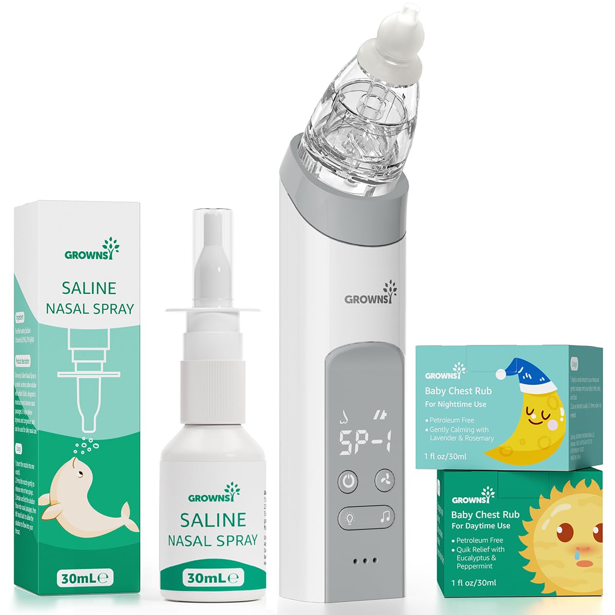 Mua Breathe Easy Kit with Baby Saline Nasal Spray, Electric Nasal Aspirator, 2PCS Natural Day