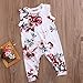 GRNSHTS Toddler Baby Girls Full Flower Print Long Romper (70 cm / 0-6 Months, White)