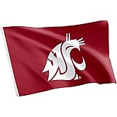 Desert Cactus Washington State University WSU Flag - 3 x 5 Feet Cougars Banner, Indoor/Outdoor Durable Fabric, 100% Polyester Design (Style 2)