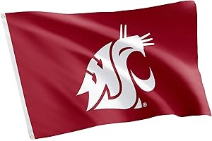 Desert Cactus Washington State University WSU Flag - 3 x 5 Feet Cougars Banner, Indoor/Outdoor Durable Fabric, 100% Polyester Design (Style 2)