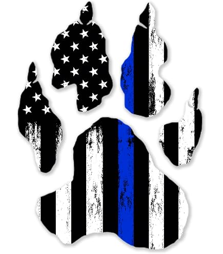 thumbnail image 2 of Thin Blue Line K9 Paw Decal - Police K-9 Support Vinyl Sticker - Oracal - USA Made 2 of 5
