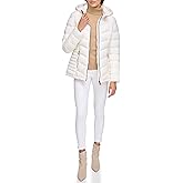 DKNY Womens Hooded Light-weight Puffer