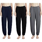 Aflowyii Modal Pajama Pants for Women Lounge Pants with Pockets Stretch Loose Yoga Pants Comfy Nightwear Sleepwear Pj Bottoms