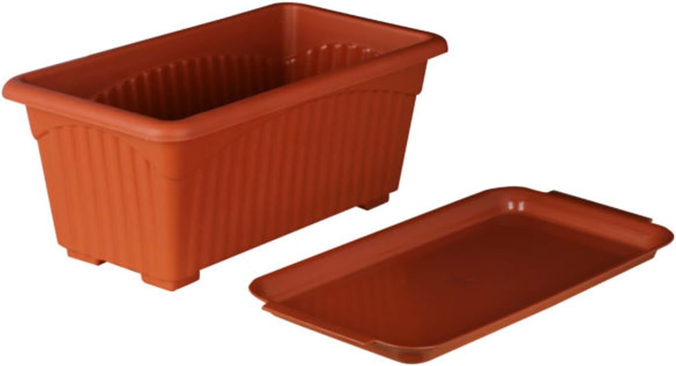 First Smart Deal 13 Inch Rectangular Planter (Pack of 3 - Brown)…