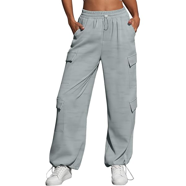 Amazon.com: Gumipy Cargo Pants Women Fleece Elastic Waist