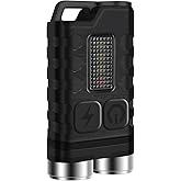 BORUIT V3 Small Powerful EDC Flashlight with Red UV Blue Light -Super Bright Rechargeable Mini Pocket LED Keychain Flash Light - 10 Mode, USB-C, IP65 Waterproof, Magnet