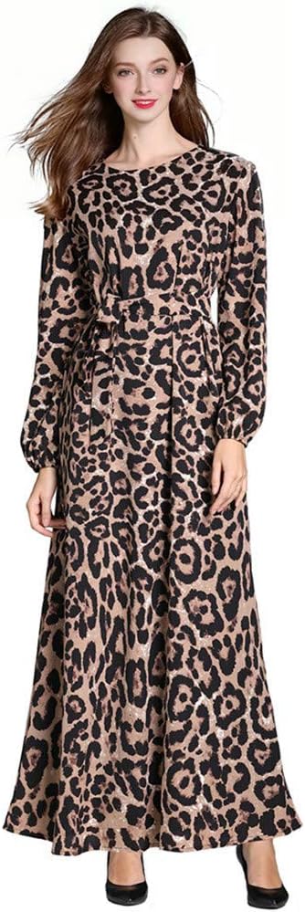 Muslim Dress Womens Dress Long DressWomens Muslim Loose Solid Color Robe