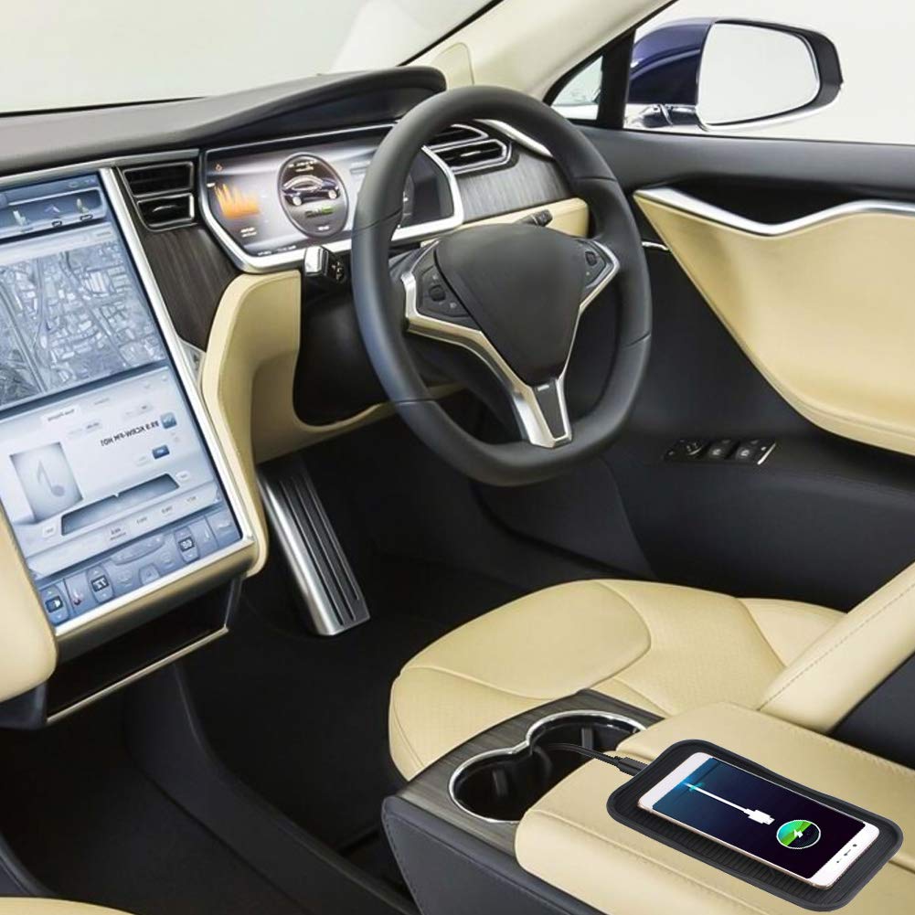 Silicone Wireless Charger Diglot 3-Coil IP67 Waterproof Standard QI Wireless Charging Pad for iPhone X/8/8 Plus and 10W Fast Wireless Charge for Samsung Galaxy S9/S9Plus/S8/S8Plus/S7-Black