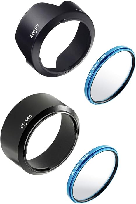 Amazon Zeroportjapan レンズフード Ew 53 Et 54b レンズフィルター 49mm 52mm ４点セット Canon Eos Kiss M Eos M100 Eos Kiss M0 Eos M10 Eos M6 Eos M6 Mark Ii ダブルズームキット に適合 ブルー