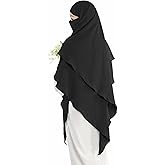 Khalat Muslim Prayer Hijab - 2 Layers Soft Breathable Islamic Dubai Women's Instant Long Hijab
