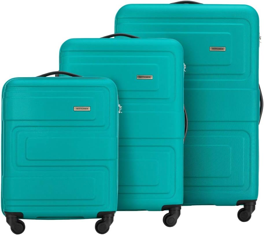 WITTCHEN Robusto set di valigie in 3 pezzi da valigetta rigida in ABS  Wittchen Carrello 4 ruote con serratura a combinazione S-M-L-Set Turchese  Set di valigie urban-earth.co.uk