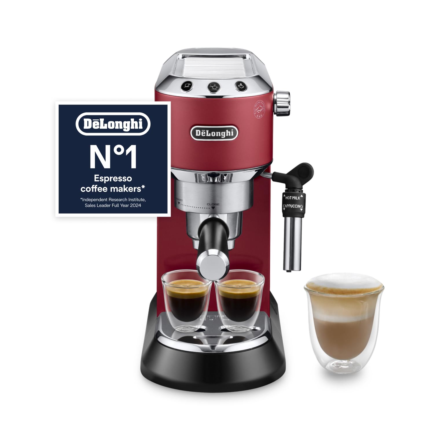 De'Longhi Dedica Style EC685R Traditional Pump Espresso Machine - Red