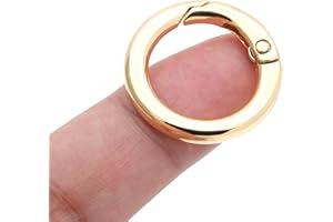 CRAFTMEMORE Metal O Ring Spring Opening Purse Making Snap Trigger O-Rings Clip Key Ring Holder Purse Hardware 4pcs SCOS (5/8 inch, Gold)