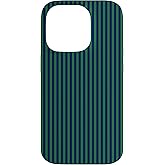 Vertical Stripes in Green & Navy Blue, Striped Design Case for iPhone 14 Pro