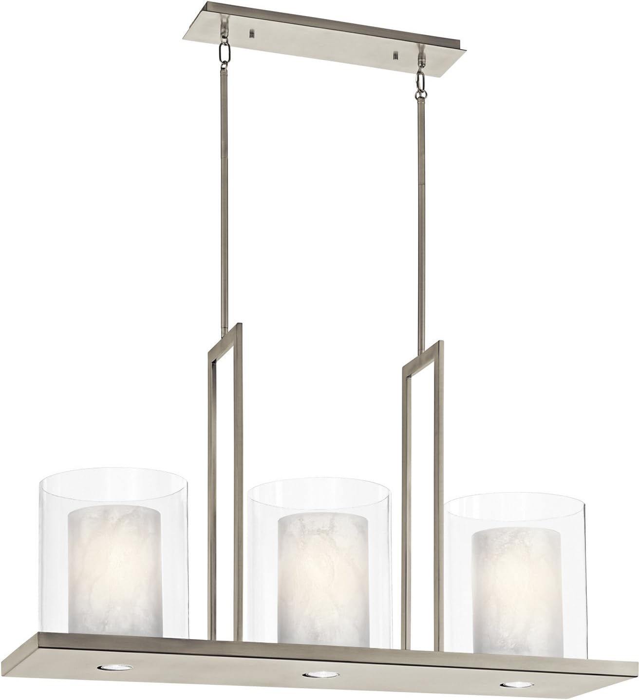 Kichler 42548CLP Triad Linear Chandelier 3-Light, Classic Pewter
