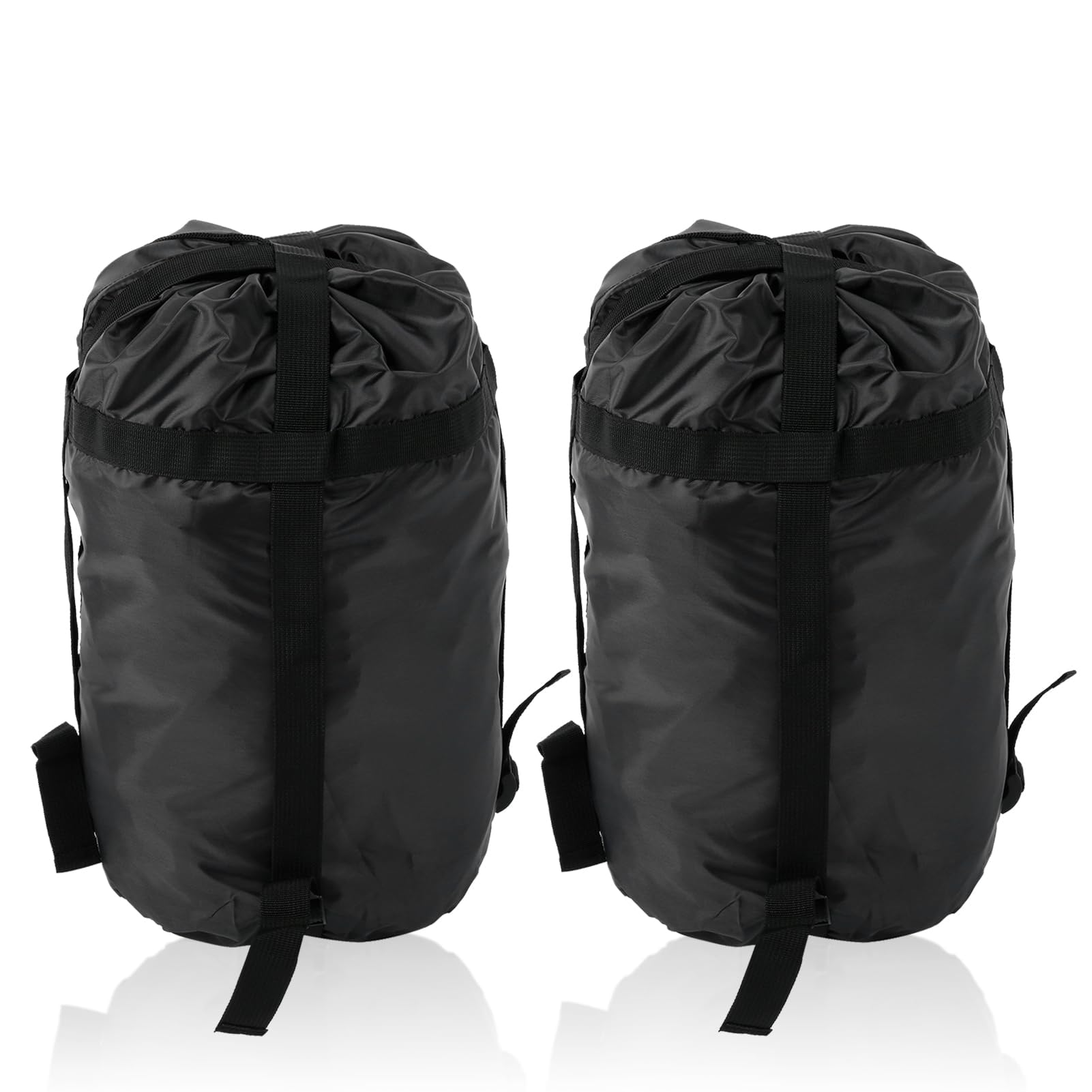 Cyrank Compression Stuff Sack, 2Pcs Compression Sack for Sleeping Bag, Nylon Sleeping Bag Stuff Sack, Sleeping Bag Compression Sack Waterproof, Camping Hiking Backpacking Bag for Travel