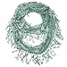 Falari Women Lace Infinity Loop Scarf With Fringes Polyester Jade Green YH15-23
