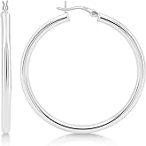 Kezef 3mm 925 Sterling Silver Hoop Earrings for Women| Hypoallergenic Lightweight